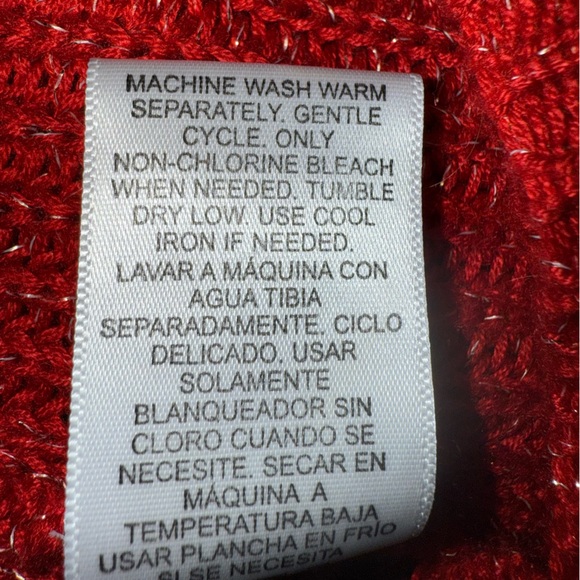 💥2/$15 Willow & Wind red silver metallic wrap split surplice sweater size 2X - Picture 10 of 10
